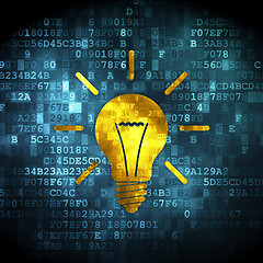 Image showing Business concept: Light Bulb on digital background