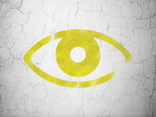 Image showing Privacy concept: Eye on wall background