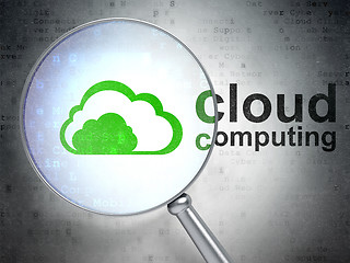 Image showing Cloud technology concept: Cloud and Cloud Computing with optical