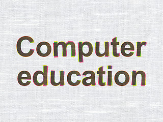 Image showing Computer Education on fabric background