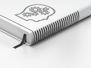 Image showing Education concept: closed book, Head With Gears on white