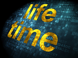 Image showing Timeline concept: Life Time on digital background