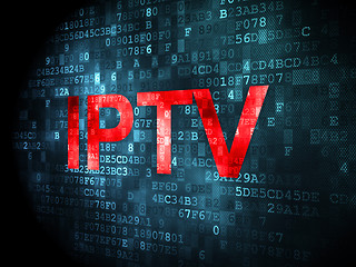 Image showing SEO web design concept: IPTV on digital background