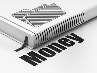 Image showing Finance concept: book Folder, Money on white background