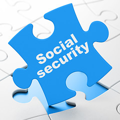 Image showing Social Security on puzzle background