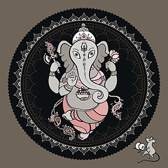 Image showing Ganesha Hand drawn illustration.