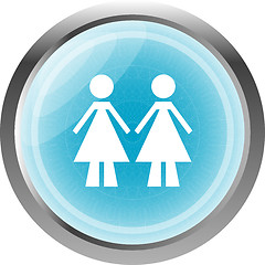 Image showing two woman glossy web icon on white background