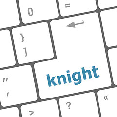 Image showing knight word on computer keyboard keys