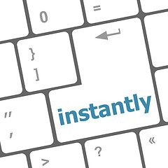 Image showing instantly word on computer pc keyboard key