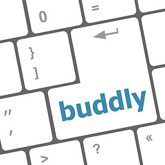 Image showing Computer keyboard with buddly key. business concept