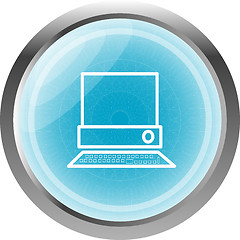 Image showing pc computer on web button (icon) isolated on white