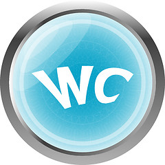 Image showing wc icon, web button isolated on white