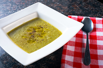 Image showing Bowl of Green bean Soup