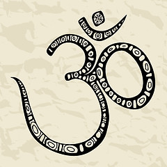 Image showing Ohm. Om Aum Symbol.  Hand drawn illustration.