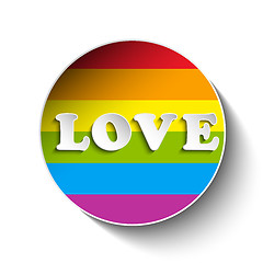 Image showing Gay Flag Circle Striped Sticker