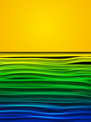 Image showing Brazil Flag Wave Yellow Green Blue Background