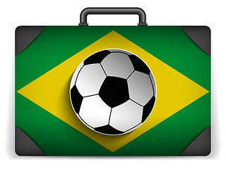 Image showing Brazil Travel Luggage with Flag for Vacation