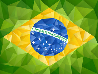 Image showing Brazil Country Flag Geometric Background