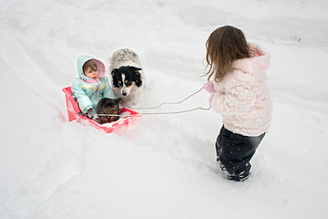 Image showing Sisters in the Snow