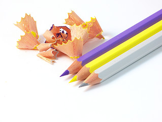 Image showing Colored Pencils and Shaving