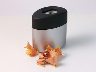 Image showing Pencil Sharpener and Shaving