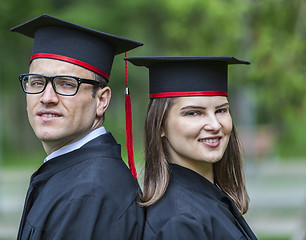 Image showing Portrait of a Couple in the Graduation Day