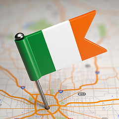 Image showing Ireland Small Flag on a Map Background.