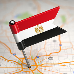 Image showing Egypt Small Flag on a Map Background.