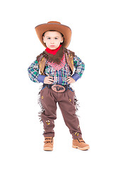 Image showing Little boy wearing cowboy suit