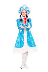 Image showing Pretty woman in a suit of snow maiden