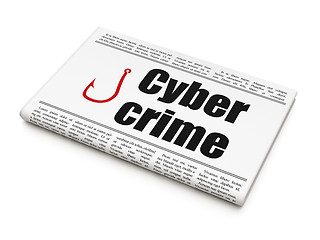 Image showing Protection news concept: newspaper with Cyber Crime and Fishing