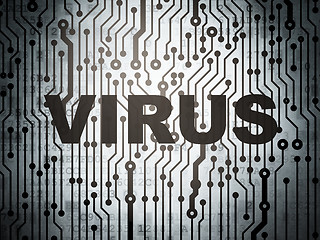 Image showing Privacy concept: circuit board with Virus