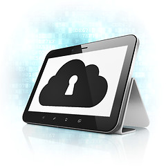 Image showing computing concept: Cloud With Keyhole on tablet pc