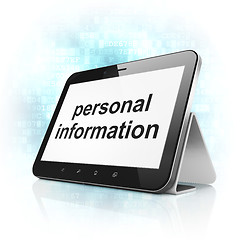 Image showing Safety concept: Personal Information on tablet pc computer