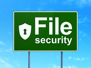 Image showing File Security and Shield With Keyhole on sign