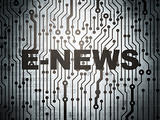 Image showing News concept: circuit board with E-news