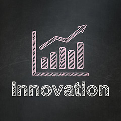 Image showing Business concept: Growth Graph and Innovation on chalkboard