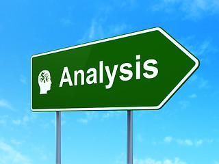 Image showing Marketing concept: Analysis and Head With Finance Symbol