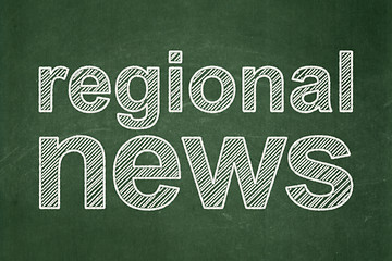 Image showing Regional News on chalkboard background