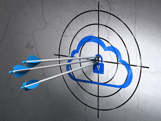 Image showing technology concept: arrows in Cloud With Padlock target