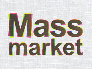 Image showing Marketing concept: Mass Market on fabric texture background