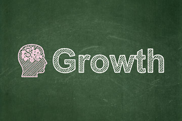 Image showing Business concept: Head With Finance Symbol and Growth