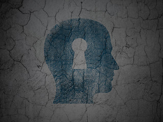 Image showing Education concept: Head With Keyhole on grunge wall background