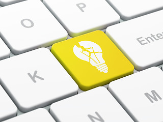 Image showing Business concept: Light Bulb on computer keyboard background