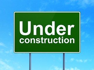 Image showing Web design concept: Under Construction on road sign background