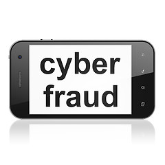 Image showing Safety concept: Cyber Fraud on smartphone