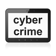 Image showing Safety concept: Cyber Crime on tablet pc computer