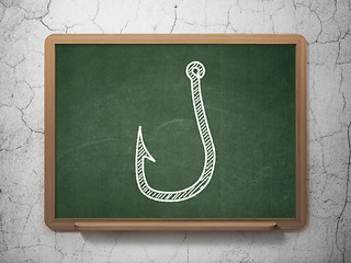 Image showing Privacy concept: Fishing Hook on chalkboard background