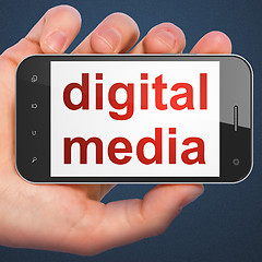 Image showing Marketing concept: Digital Media on smartphone
