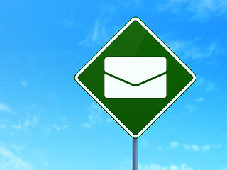 Image showing Business concept: Email on road sign background